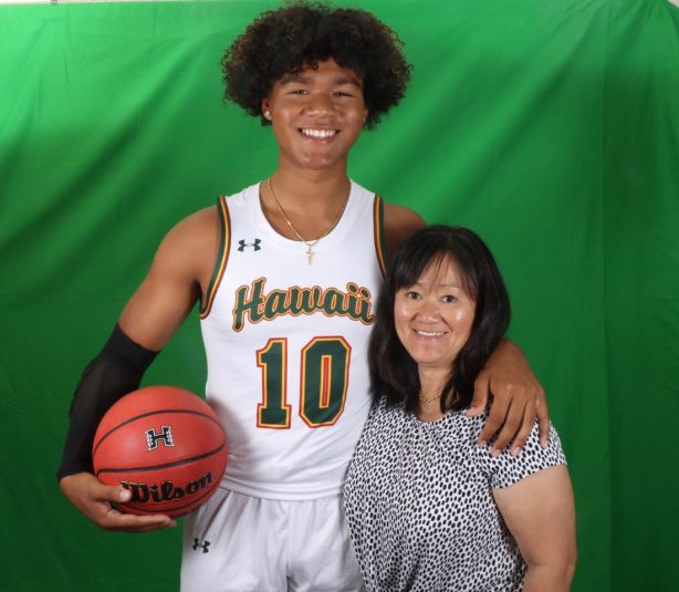 Beon Riley and his mother, Rowena Fong